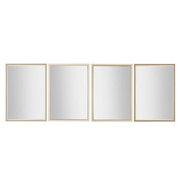 Seinäpeili Home ESPRIT Valkoinen Ruskea Beige Harmaa 66 x 2 x 92 cm 70 x 2 x 97 cm (4 osaa)