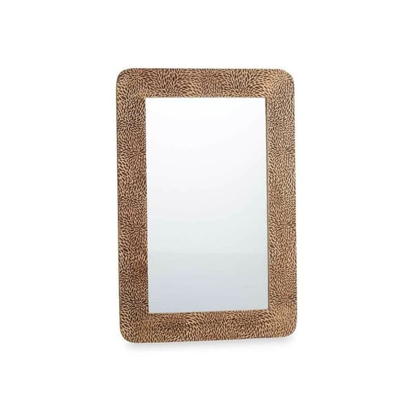 Väggspegel 42 Brun Blad 90 x 60 x 2 cm Rektangulär