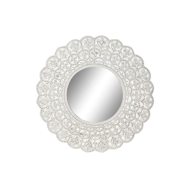 Väggspegel Home ESPRIT Vit Indier Avskalad 89 x 2 x 89 cm