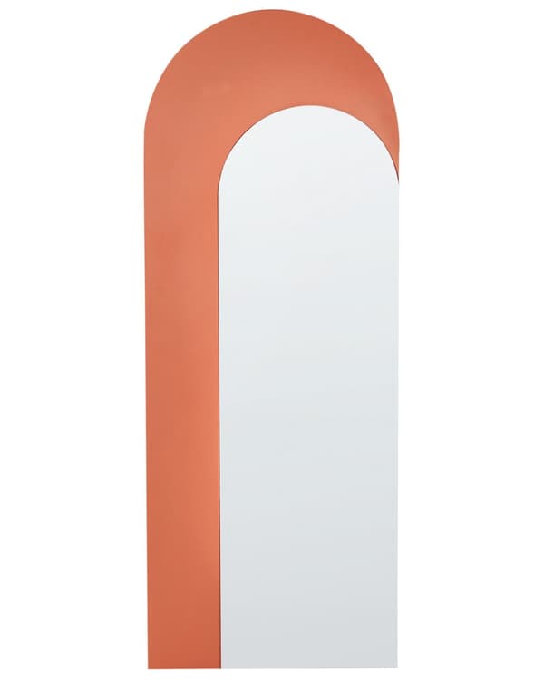 Väggspegel Orange 55 x 140 cm Oval Form Hängande Spegel Halldekoration