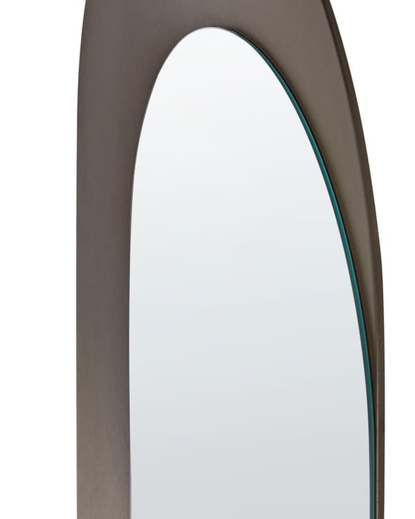Veggspeil Brun 58 x 99 cm Oval form Hengende Veggdekorasjon Moderne design