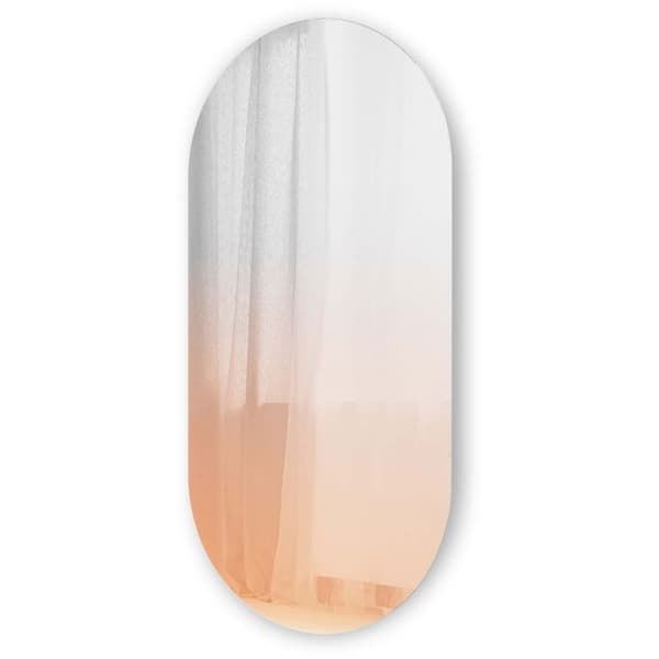 Oval spegel med rosa dimmig effekt 45 x 91 cm Misto
