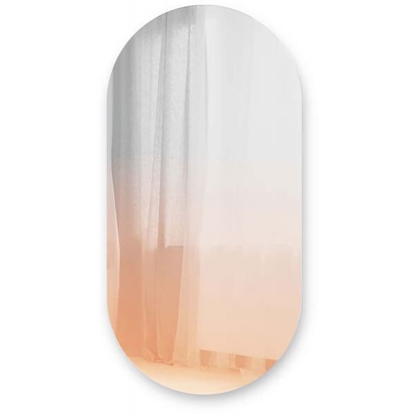 Oval spegel med rosa dimmig effekt 45 x 91 cm Misto
