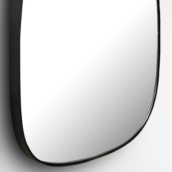 Rootz Asymmetrisk vægspejl - Uregelmæssig form - Unikt design - Håndlavet - 53 cm x 60 cm x 2,5 cm - Sort ramme - Glas/jern - Moderne - Dynamisk