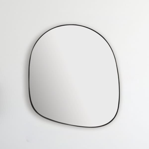 Rootz Asymmetrisk vægspejl - Uregelmæssig form - Unikt design - Håndlavet - 53 cm x 60 cm x 2,5 cm - Sort ramme - Glas/jern - Moderne - Dynamisk