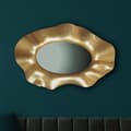 Miniatyrbillede 2 af 6: Rootz Modern Wall Mirror - Ovalt spejl - Uformet ramme - Håndlavet - Guldramme - 60cm x 90cm x 5,5cm