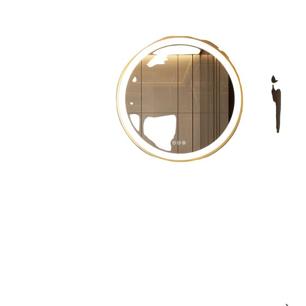 Guld Rund LED Badrumsspegel, Anpassningsbar Belysning, Imfri Design,Guld