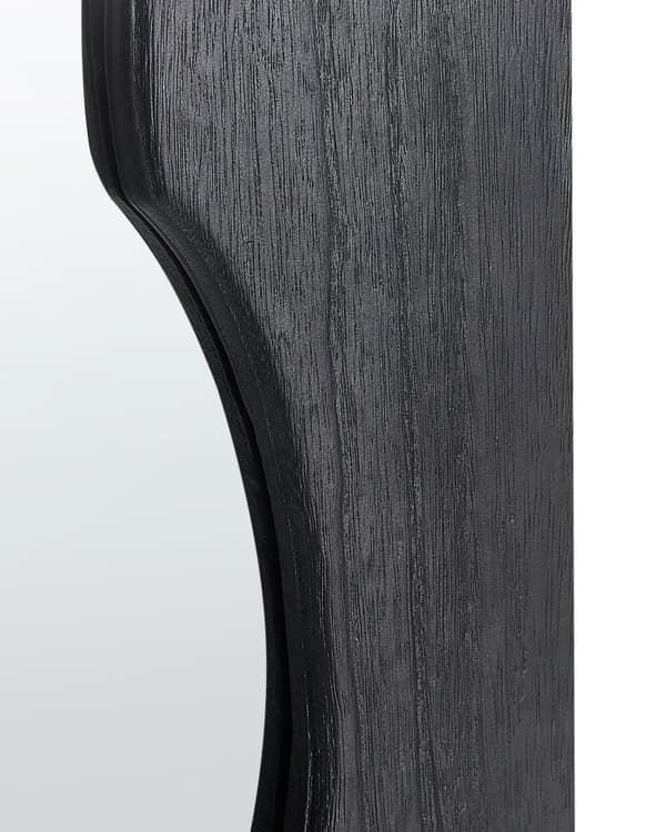 Veggspeil Svart Paulownia Tre Ramme Glass 175 x 75 cm Uregelmessig Dekorativt Veggspeil Moderne Stil