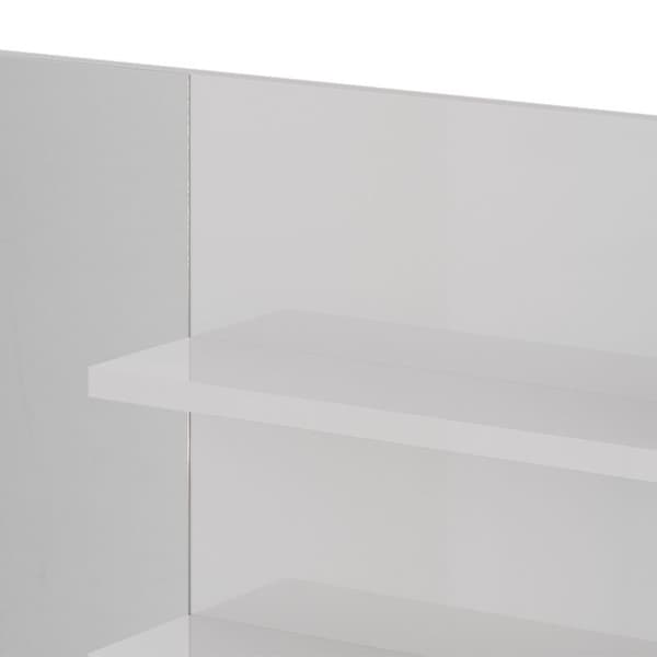 Väggspegel, 89.8x65cm med öppna fack, Vit hög glans, Vicco