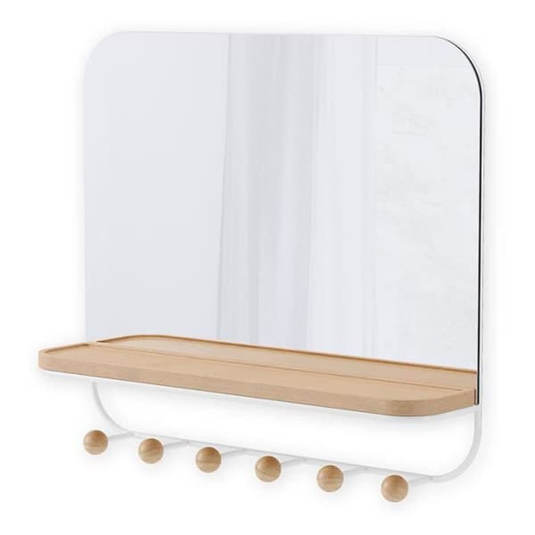 Spegel med krok Estique Um 46cm Vit