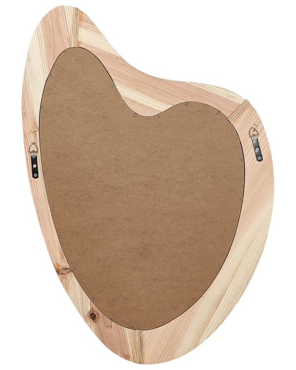 Väggspegel Ljus Gran Träram 77 x 90 cm Väggmonterad Accent Spegel
