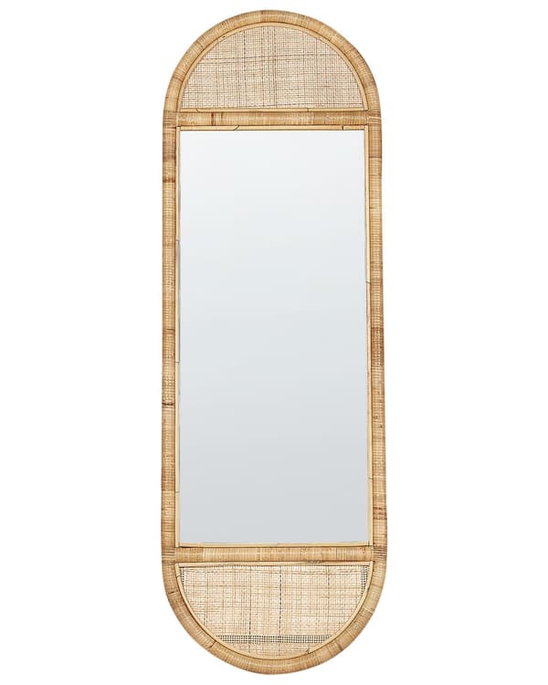 Stående Speil Naturrotting 150x50 cm Chic Oval Boho Stil For Soverom Tilbehør til Hjemmet