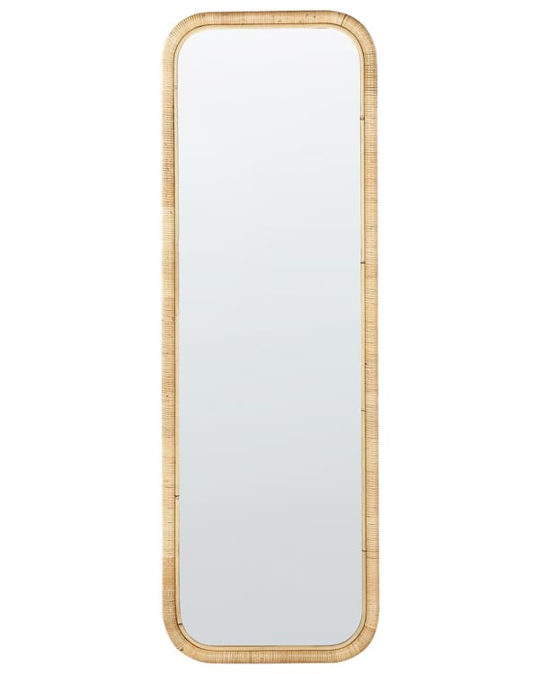 Stående Speil Naturrotting 150x50 cm Rektangulær Boho Stil Stue Soverom Hjem Tilbehør Elegant