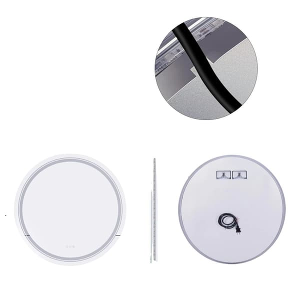 Rund LED Badeværelsesspejl, RGB Baggrundsbelysning, Berøringssensor,31,4x31,4 tommer