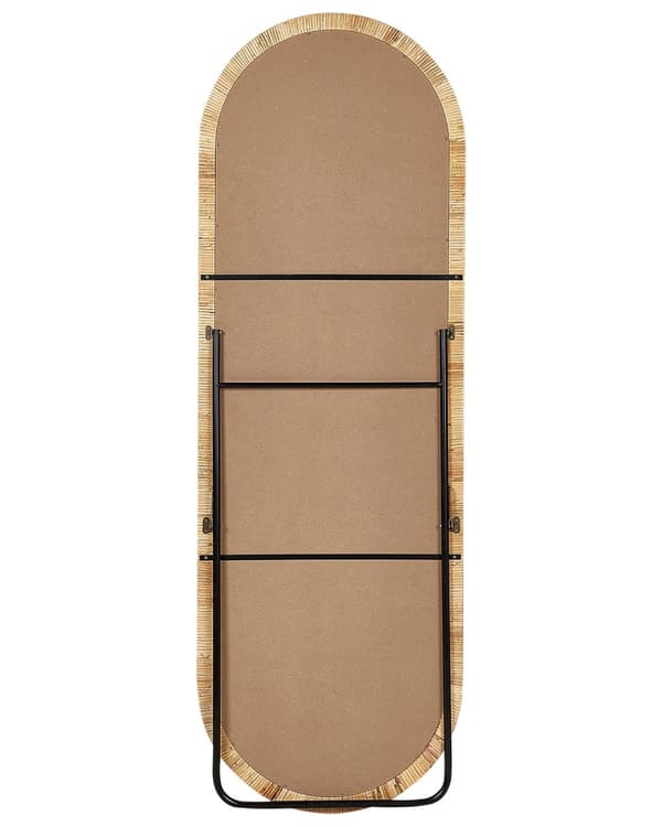Stående spejl naturligt rattan glas 150 x 50 cm oval form moderne stue stil boho soveværelse