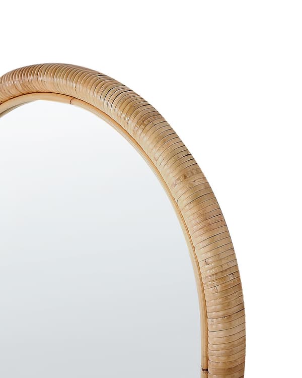 Stående spejl naturligt rattan glas 150 x 50 cm oval form moderne stue stil boho soveværelse