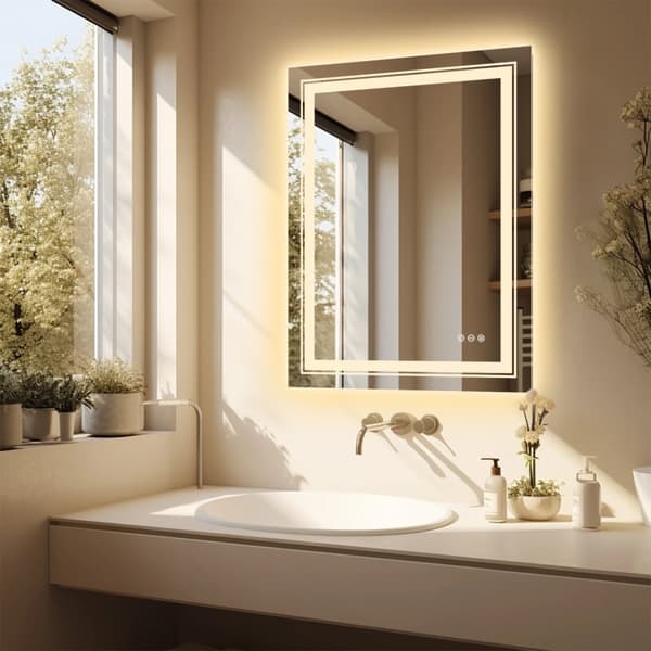 LED Badeværelsesspejl, Dæmpbar Touch Sensor, Anti-dug Funktionalitet,700x900mm