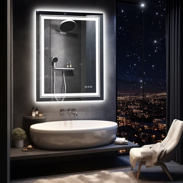 LED Badeværelsesspejl, Dæmpbar Touch Sensor, Anti-dug Funktionalitet,700x900mm