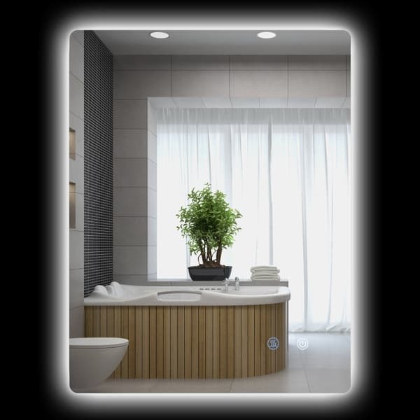 Rootz LED badeværelsessminkespejl - Vægmonteret makeupspejl - Oplyst spejl - Anti-dug - Touch Switch - 70 cm x 50 cm x 3 cm