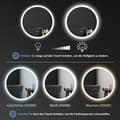 Pikkukuva 5 / 10: Rootz LED-kylpyhuonepeili - Seinälle kiinnitettävä meikkipeili - Säädettävä kirkkaus - Muistitoiminto - Huurteenpoisto - IP44 - 60cm x 3cm