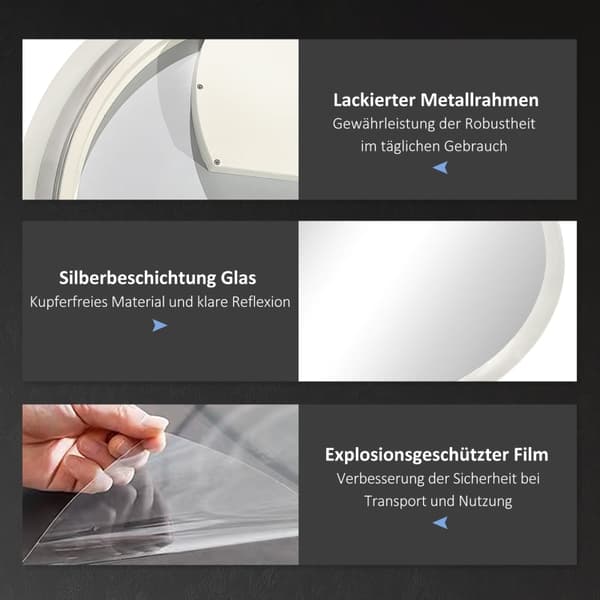 Rootz LED-kylpyhuonepeili - Seinälle kiinnitettävä meikkipeili - Säädettävä kirkkaus - Muistitoiminto - Huurteenpoisto - IP44 - 60cm x 3cm