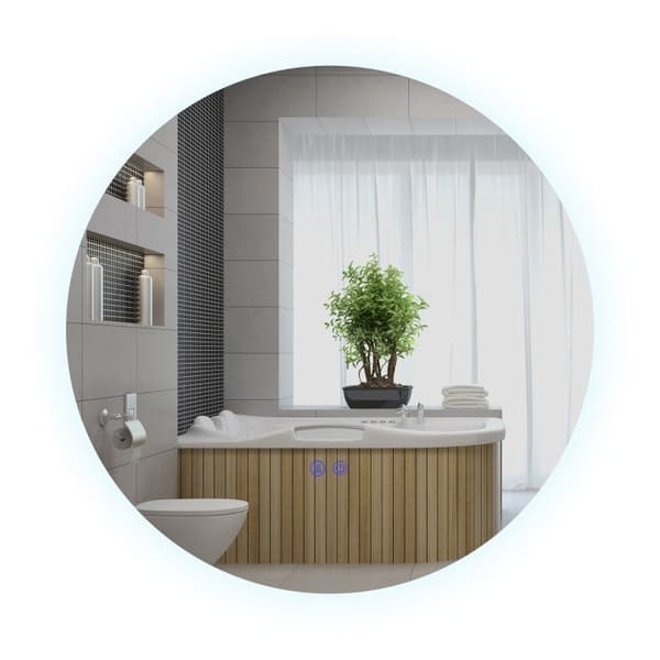 Rootz Round LED Badrumsspegel - Väggspegel - Upplyst spegel - Tre färglägen - Anti-dimma - Touch Switch - Ø 60cm x 3,5cm