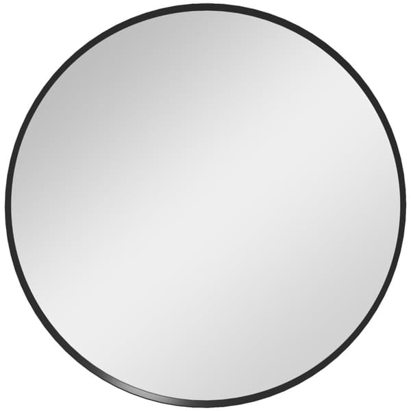 Rootz rundt sort badeværelsesspejl - Vægmonteret makeupspejl - Indretning til hjemmet - aluminiumsramme - Ø61cm x 10mm - Ideel gave til enhver lejligh