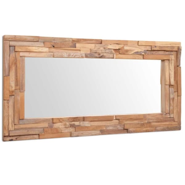 Prydnadsspegel teak 120x60 cm rektangulär