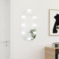 Miniatyrbild 1 av 2: Spegel med LED-lampor 80x40 cm glas oval