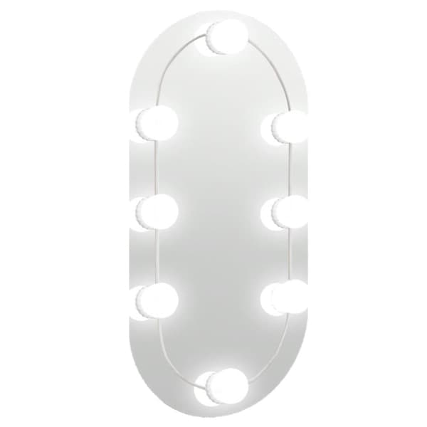 Spegel med LED-lampor 40x20 cm glas oval