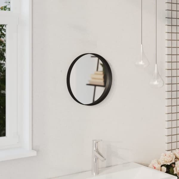 Väggspegel svart 30 cm