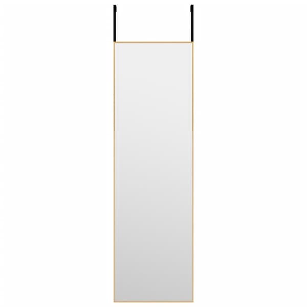 Dörrspegel guld 30x100 cm glas och aluminium
