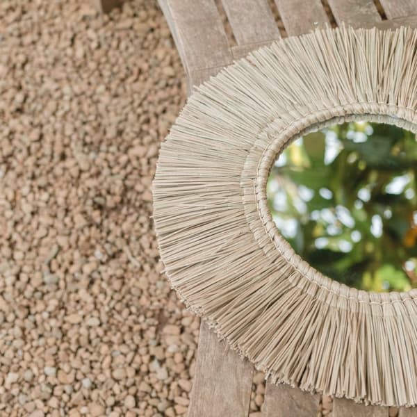 Rootz Väggspegel från Seagrass Round med 60 cm Diameter RIMBA