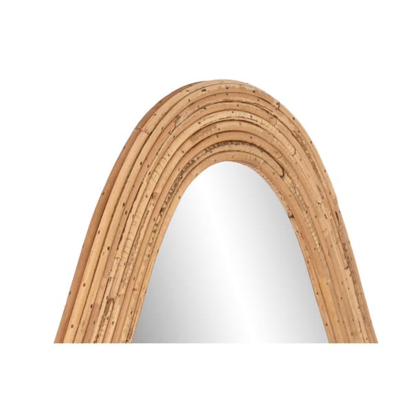 Väggspegel Home ESPRIT Naturell Glas Rattan Urban 71 x 2,5 x 120,5 cm