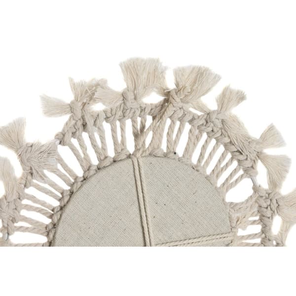 Spegelspel Home ESPRIT Vit Boho 20 x 1 x 20 cm (3 Delar)