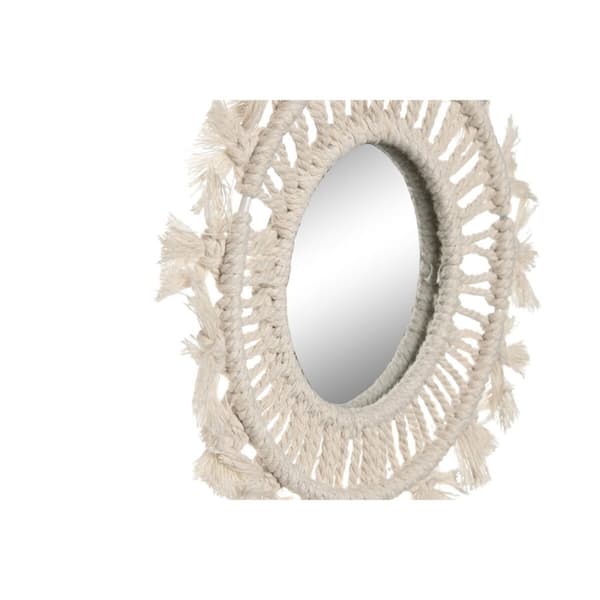 Spegelspel Home ESPRIT Vit Boho 20 x 1 x 20 cm (3 Delar)