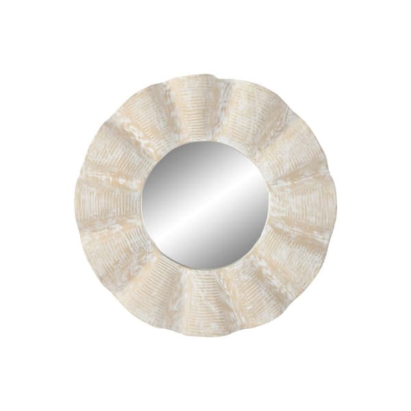 Väggspegel Home ESPRIT Vit Avskalad Gravyr 76 x 7 x 76 cm