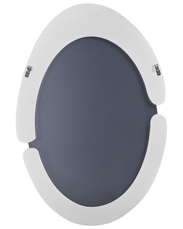 Veggspeil Hvit MDF-ramme Glass 53 x 89 cm Uregelmessig Form Dekorativt Veggmontert Aksentstykke Moderne Stil