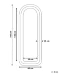 Miniatyrbilde 3 av 7: Veggspeil Mørkeblå MDF-ramme Glass 60 x 160 cm Uregelmessig form Dekorativt veggmontert aksentstykke Moderne stil