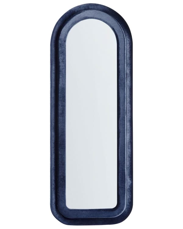 Veggspeil Mørkeblå MDF-ramme Glass 60 x 160 cm Uregelmessig form Dekorativt veggmontert aksentstykke Moderne stil
