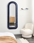 Miniatyrbilde 2 av 7: Veggspeil Mørkeblå MDF-ramme Glass 60 x 160 cm Uregelmessig form Dekorativt veggmontert aksentstykke Moderne stil