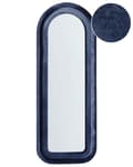 Miniatyrbilde 1 av 7: Veggspeil Mørkeblå MDF-ramme Glass 60 x 160 cm Uregelmessig form Dekorativt veggmontert aksentstykke Moderne stil