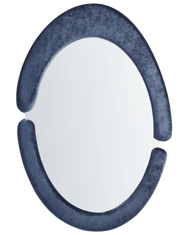 Veggspeil Mørkeblå MDF-ramme Glass 53 x 89 cm Uregelmessig Form Dekorativt Veggmontert Aksentstykke Moderne Stil