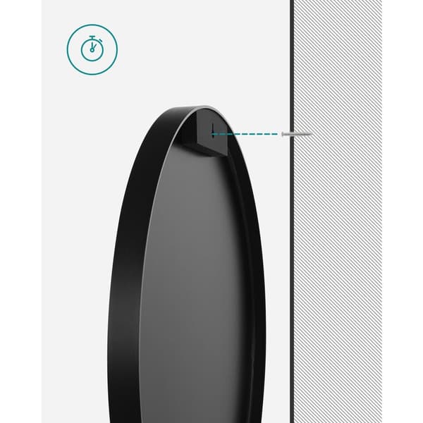 Wall Mirror - Round - Black Edge - Ø 61 cm