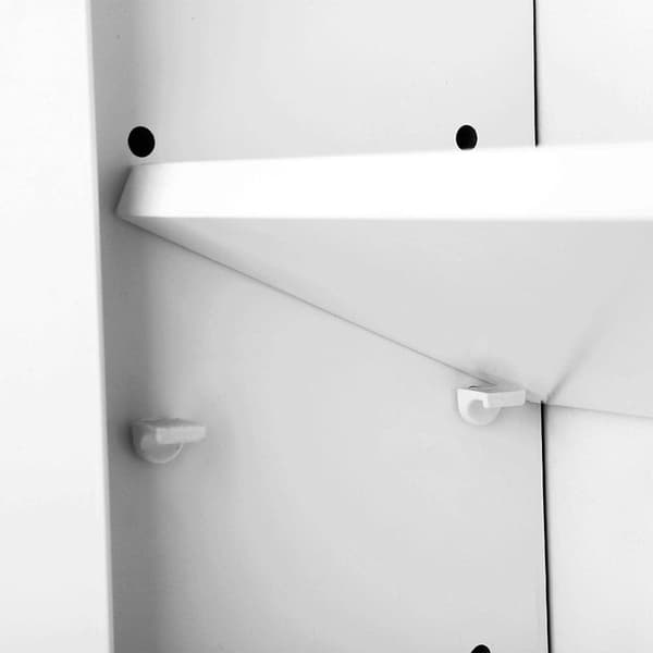 Mirror Cabinet - Badeværelsets kabinet - 2 hylder - med spejl - Suspenderet - Hvid