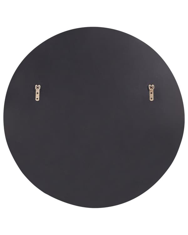 Veggspeil Svart Gull Glass MDF ø 80 cm Rund form Farget glass Uten ramme Abstrakt stil Dekor Interiør Speil