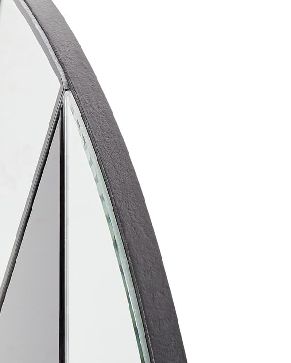 Veggspeil Svart Gull Glass MDF ø 80 cm Rund form Farget glass Uten ramme Abstrakt stil Dekor Interiør Speil