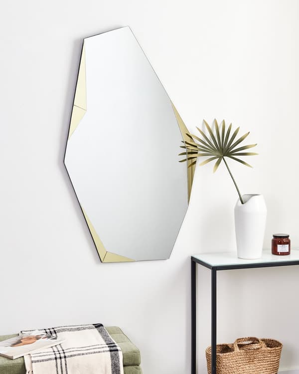 Veggspeil i Gullglass og MDF 68 x 120 cm Uregelmessig Design Rammeløst Innredning