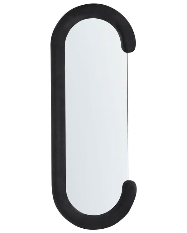 Väggspegel Svart MDF Ram Glas 54 x 158 cm Oregelbunden Form Dekorativ Väggmonterad Accent Stycke Modern Stil