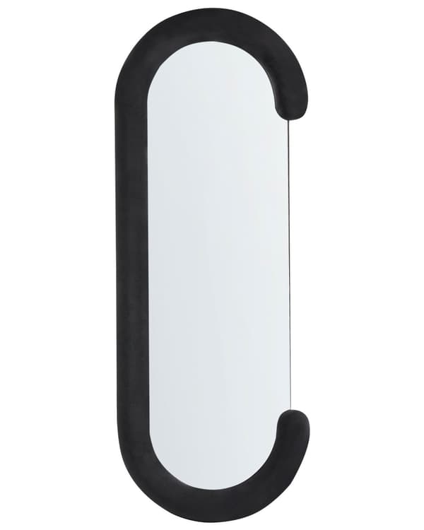 Väggspegel Svart MDF Ram Glas 54 x 158 cm Oregelbunden Form Dekorativ Väggmonterad Accent Stycke Modern Stil